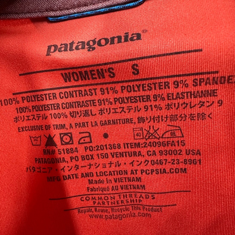 Patagonia Wind Shield Hybrid Jacket Womens Small Red Full-Zip Lightweight Hiking - Picture 6 of 10